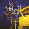 payload on crane, waiting for next launch